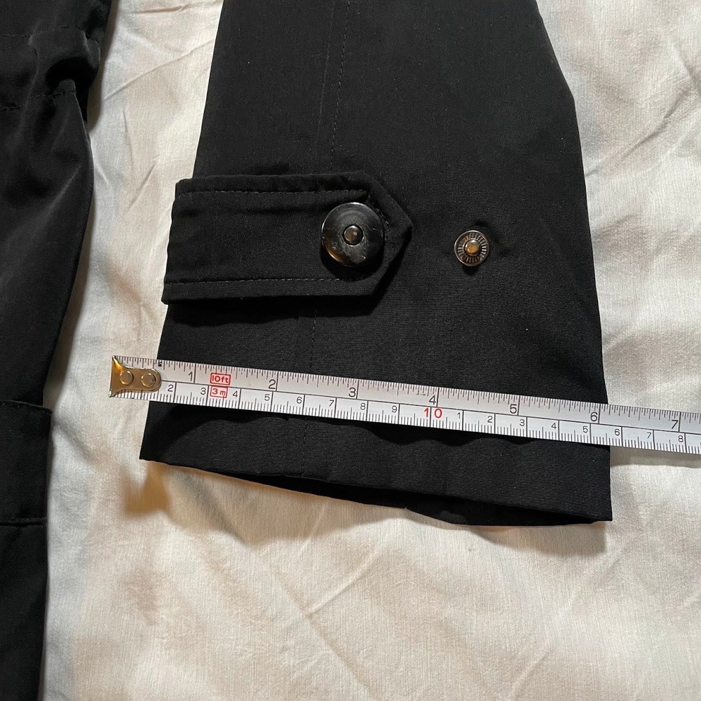 Gallery Women's M Black Field Jacket Brown Contrast Collar Lined Utility Coat - Picture 15 of 15